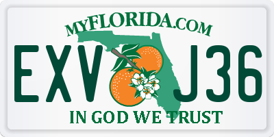 FL license plate EXVJ36