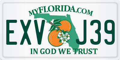 FL license plate EXVJ39