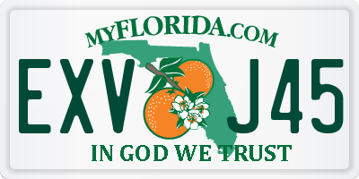 FL license plate EXVJ45