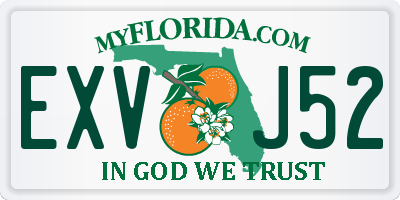 FL license plate EXVJ52