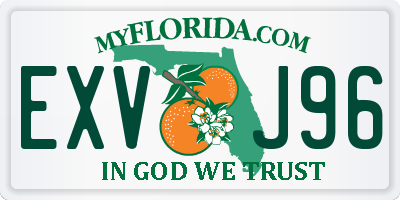 FL license plate EXVJ96