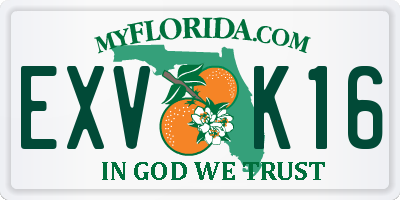 FL license plate EXVK16