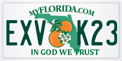 FL license plate EXVK23