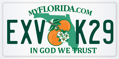 FL license plate EXVK29