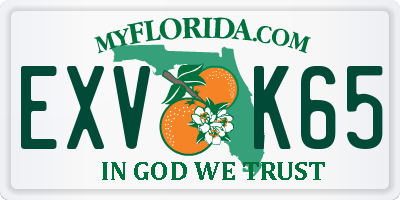 FL license plate EXVK65