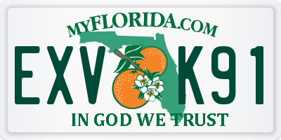 FL license plate EXVK91