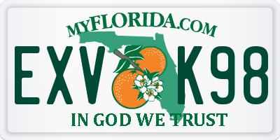 FL license plate EXVK98