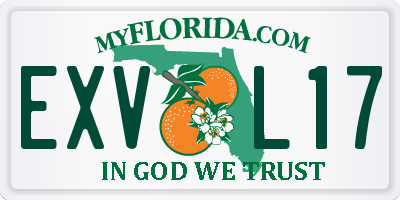 FL license plate EXVL17