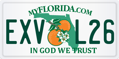 FL license plate EXVL26