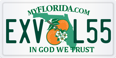 FL license plate EXVL55