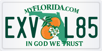 FL license plate EXVL85
