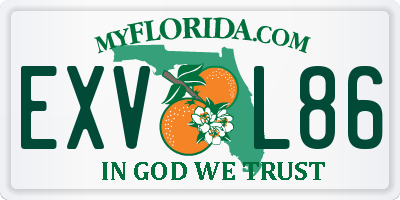 FL license plate EXVL86