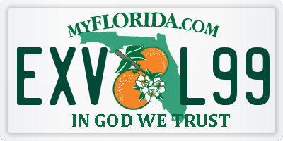 FL license plate EXVL99