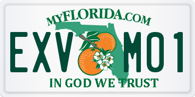 FL license plate EXVM01