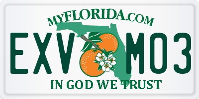 FL license plate EXVM03