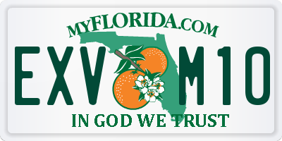 FL license plate EXVM10