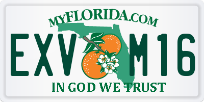 FL license plate EXVM16