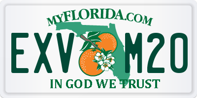 FL license plate EXVM20