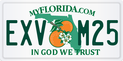 FL license plate EXVM25