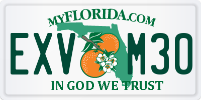 FL license plate EXVM30