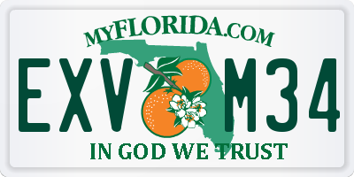 FL license plate EXVM34