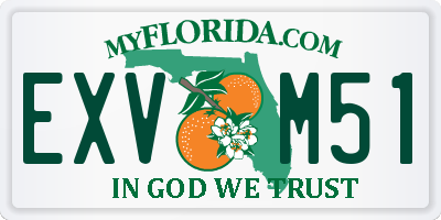 FL license plate EXVM51
