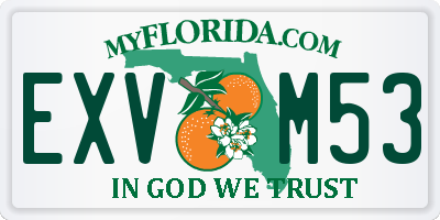FL license plate EXVM53