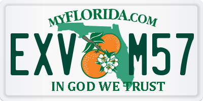 FL license plate EXVM57