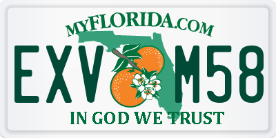 FL license plate EXVM58