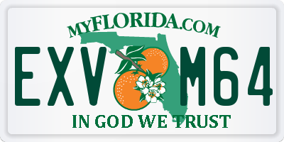 FL license plate EXVM64