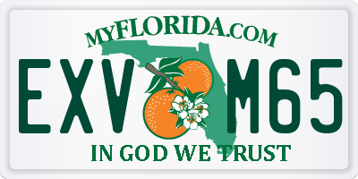 FL license plate EXVM65