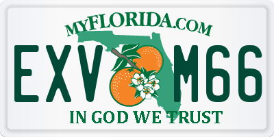 FL license plate EXVM66