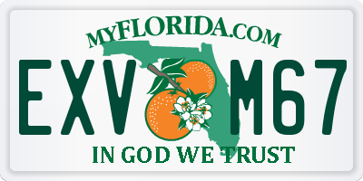 FL license plate EXVM67
