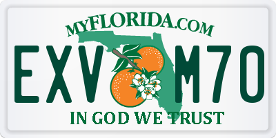 FL license plate EXVM70