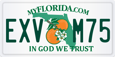 FL license plate EXVM75