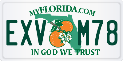 FL license plate EXVM78