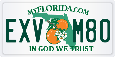 FL license plate EXVM80