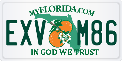 FL license plate EXVM86