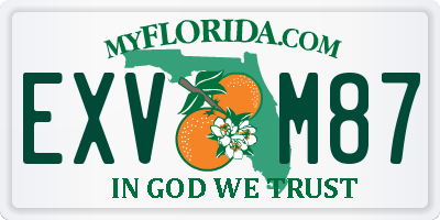 FL license plate EXVM87