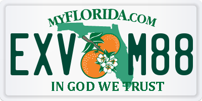 FL license plate EXVM88