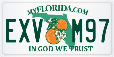 FL license plate EXVM97