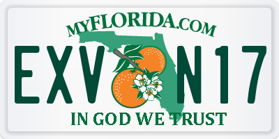 FL license plate EXVN17