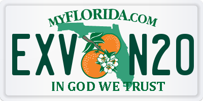 FL license plate EXVN20