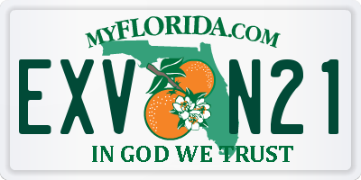 FL license plate EXVN21