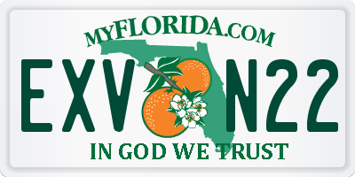 FL license plate EXVN22