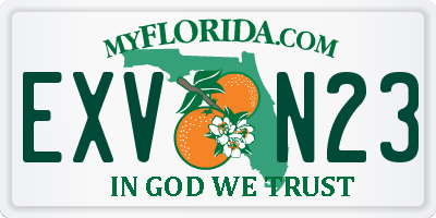 FL license plate EXVN23