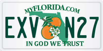 FL license plate EXVN27