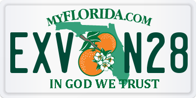 FL license plate EXVN28