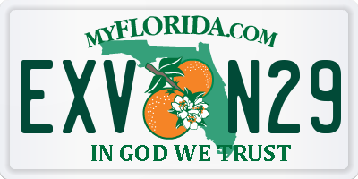 FL license plate EXVN29