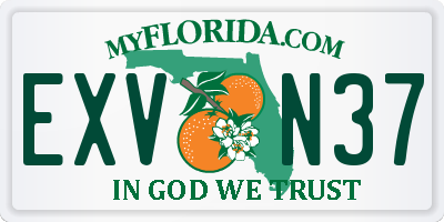FL license plate EXVN37